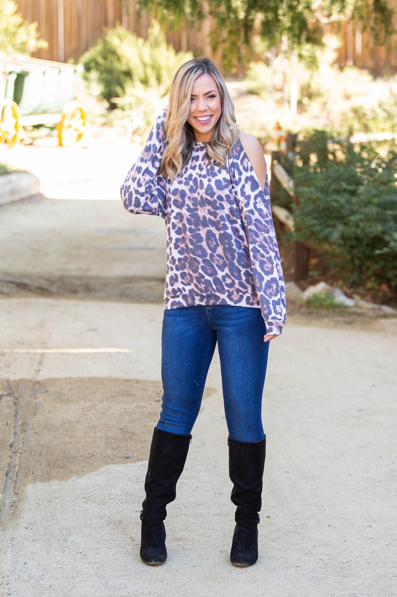 Roaring Around Cold Shoulder Pullover