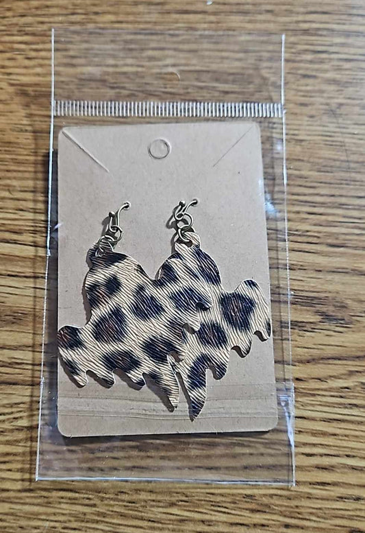 Cheetah Print Ghost Earrings