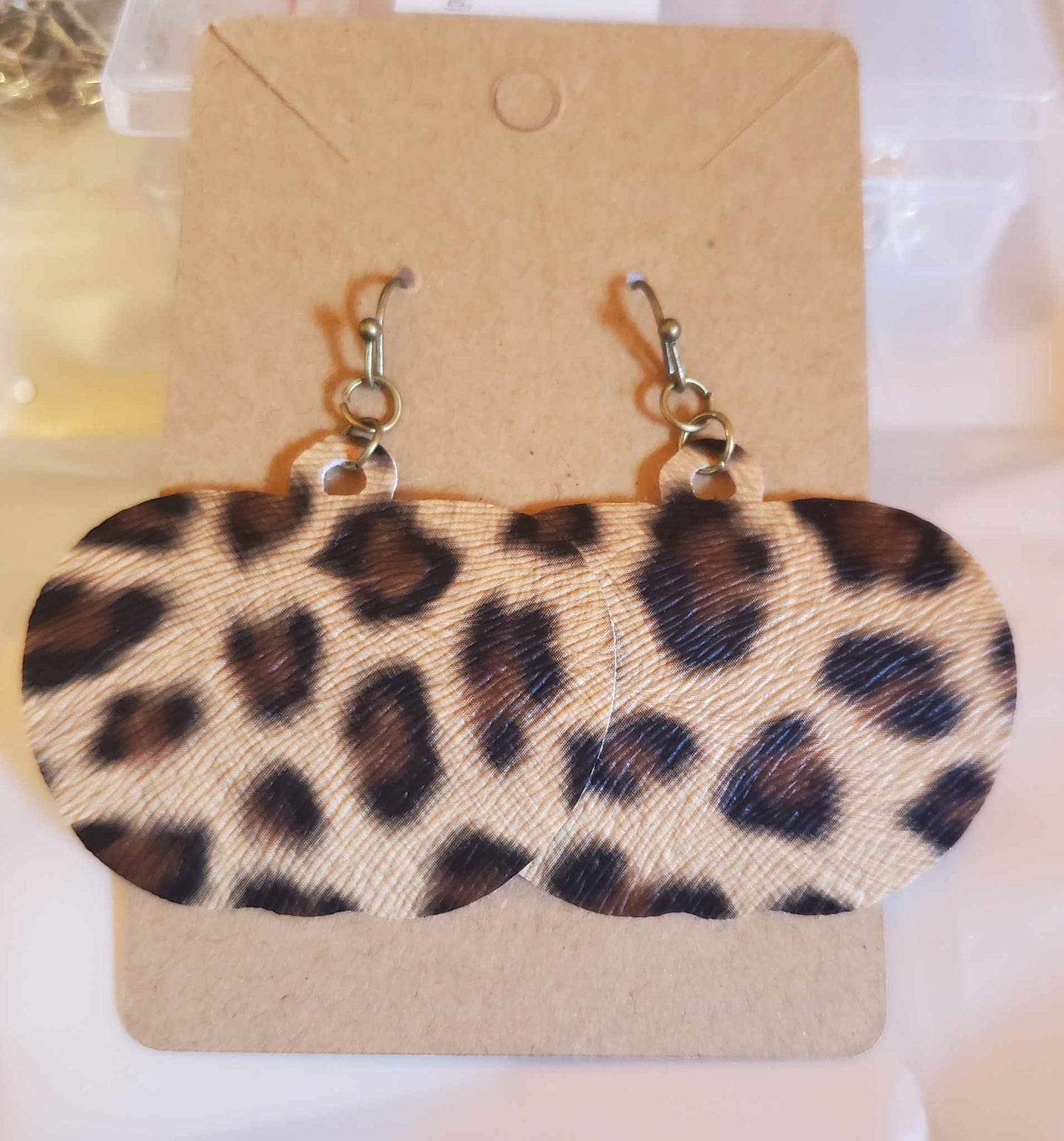 Leopard Print Pumpkin earrings