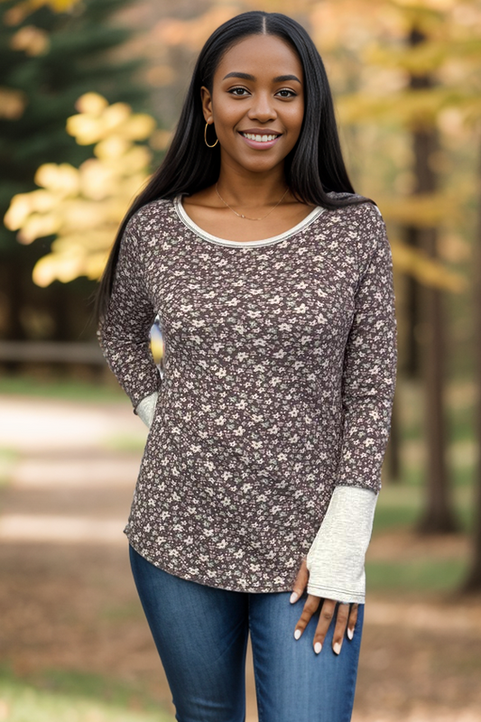 Aster Floral - Thumbhole Top