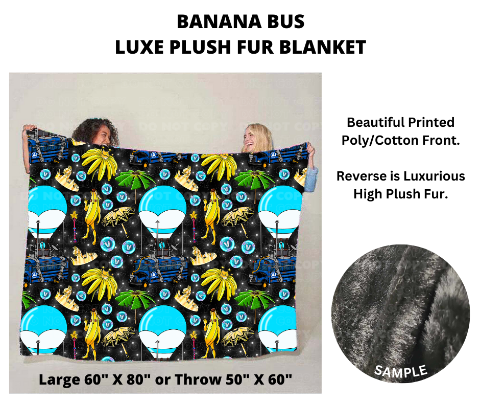 Banana Bus Luxe Plush Fur Blanket