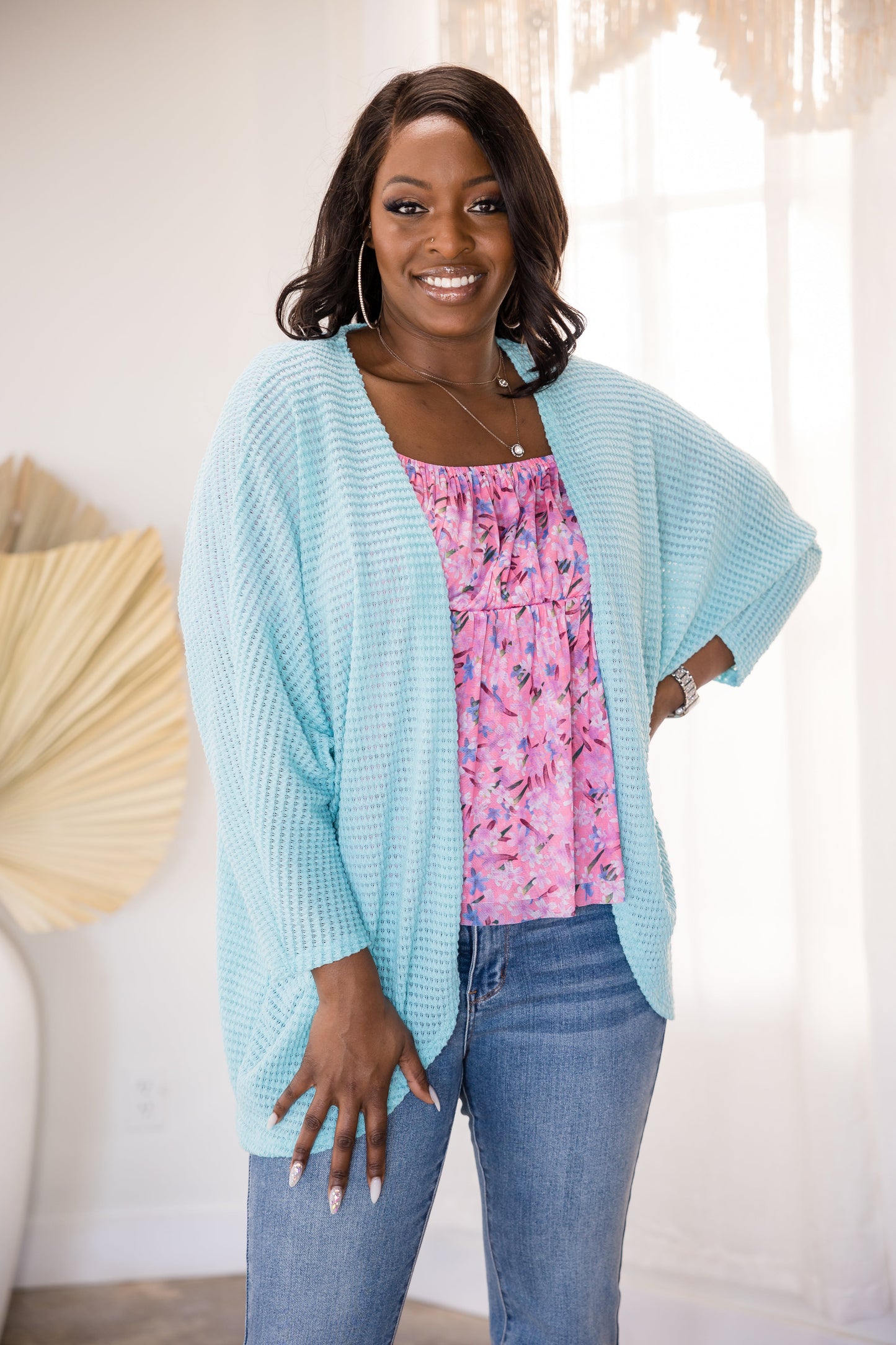 Delightfully Layered Cardigan - Sky Blue