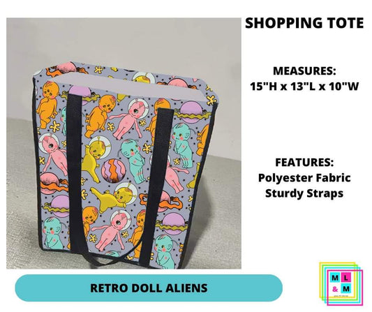 Retro Doll Aliens Shopping Tote