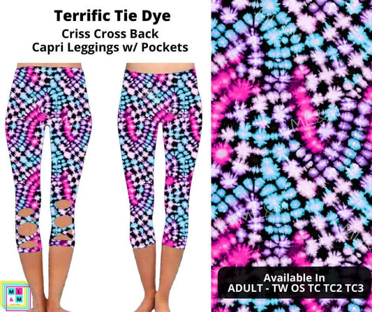 Terrific Tie Dye Criss Cross Capri w/ Pockets