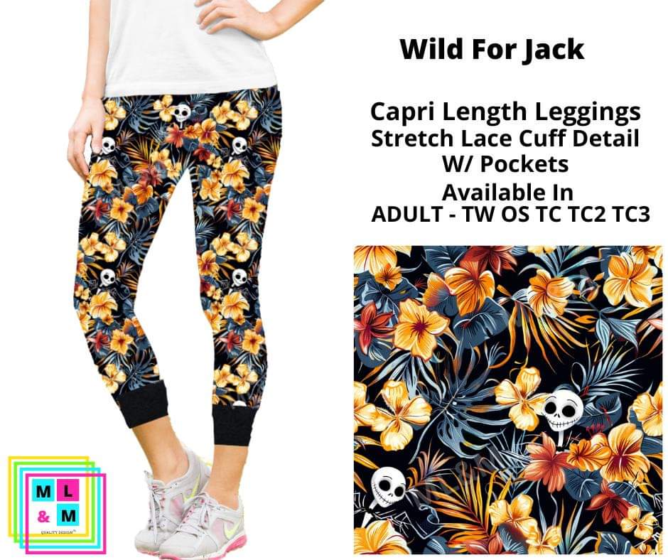 Wild For Jack Lace Cuff Capris w/ Pockets