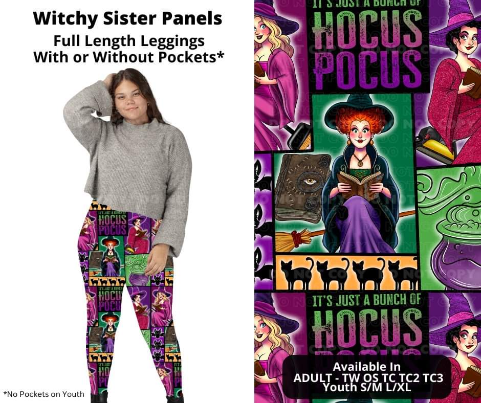 Witchy Sister Panels Full Length Leggings w/ Pockets