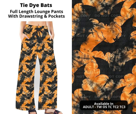 Tie Dye Bats Full Length Lounge Pants