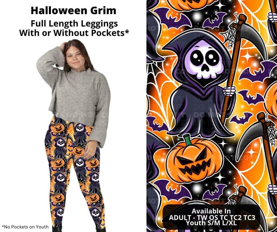 Halloween Grim Full Length Leggings w/ Pockets