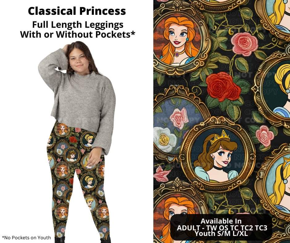 Classical Princess Full Length Leggings w/ Pockets