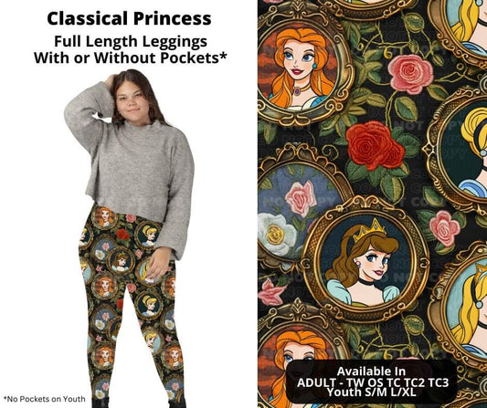 Classical Princess Full Length Leggings w/ Pockets