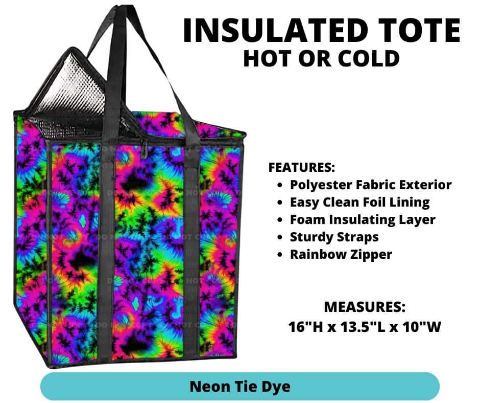 Neon Tie Dye Insulated Tote