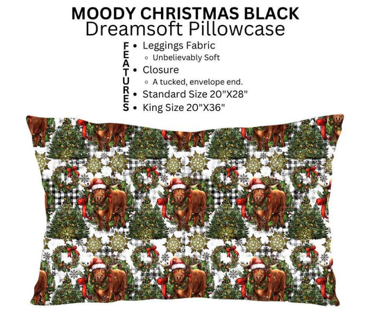 Moody Christmas Black Dreamsoft Pillowcase