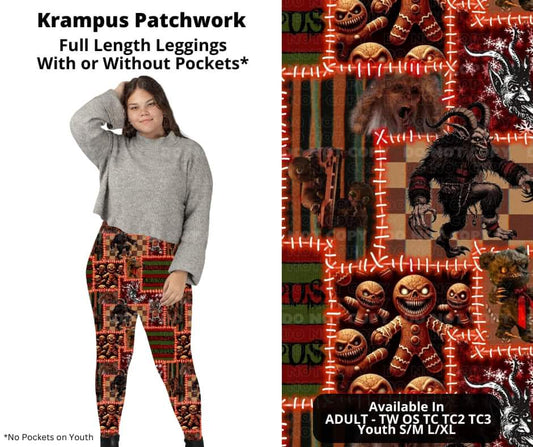 Krampus Patchwork Full Length Leggings w/ Pockets