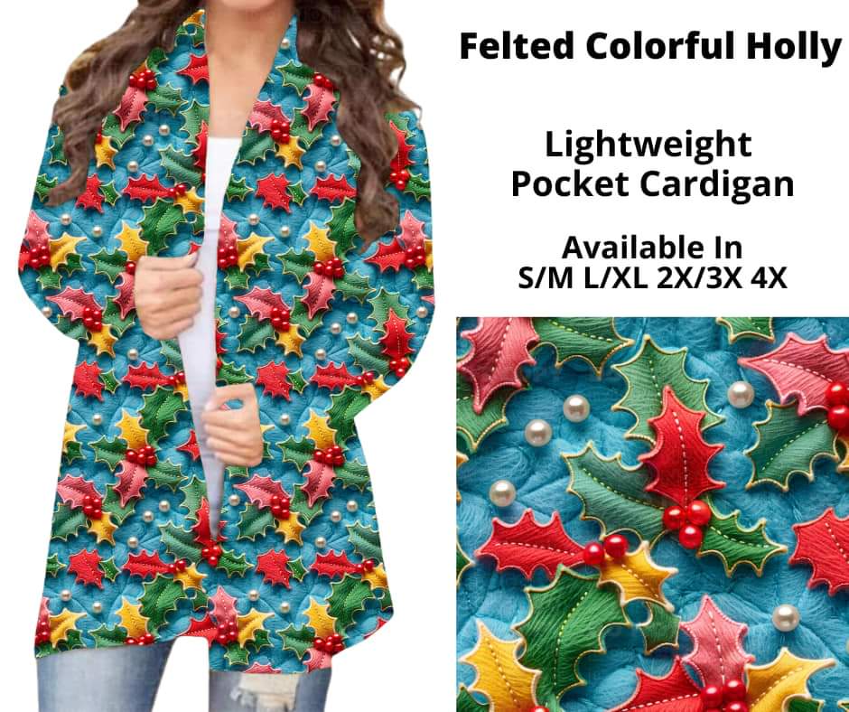 Felted Colorful Holly Pocket Cardigan