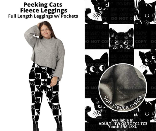 Peeking Cats Fleece Leggings