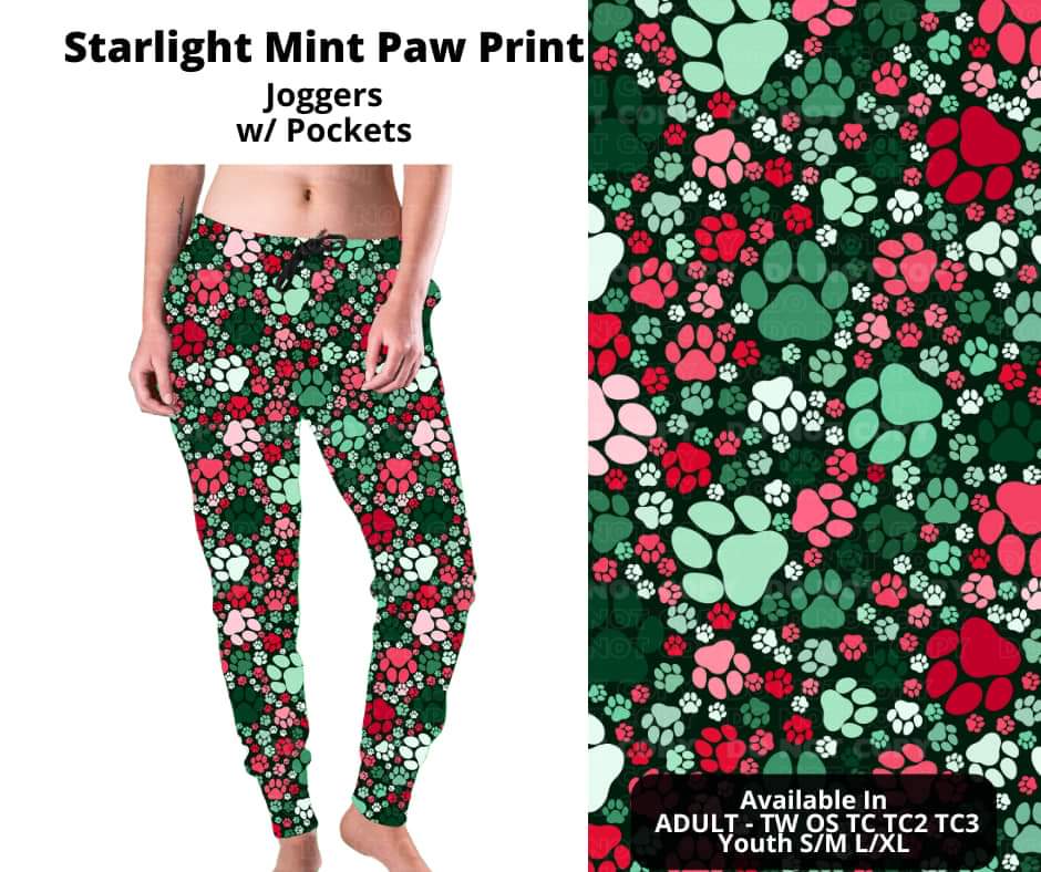 Starlight Mint Paw Print Joggers