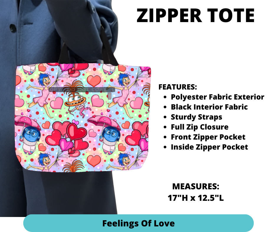 Preorder! Closes 12/4. ETA Feb. Feelings of Love Zipper Tote