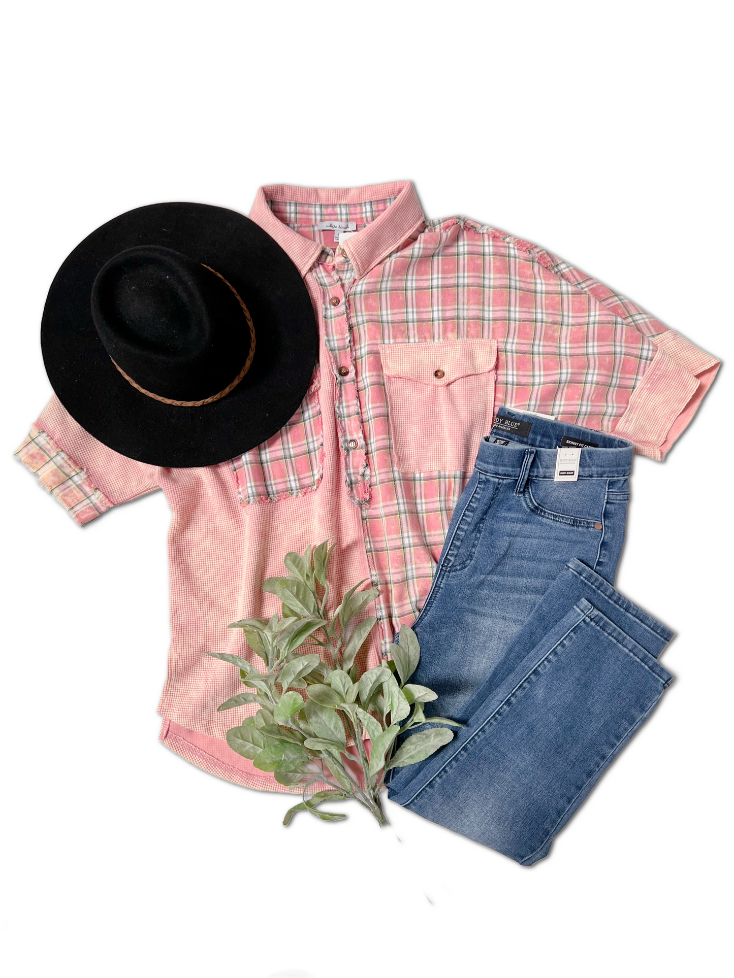 Aurora Plaid Short Sleeve Top