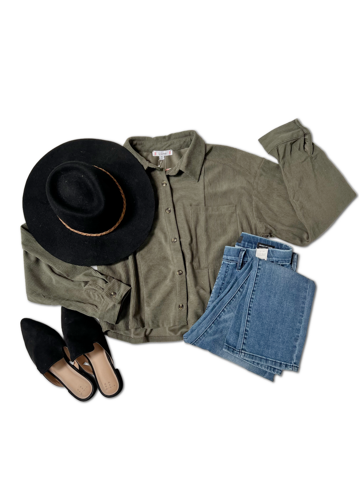 Layered in Love - Olive Corduroy Jacket