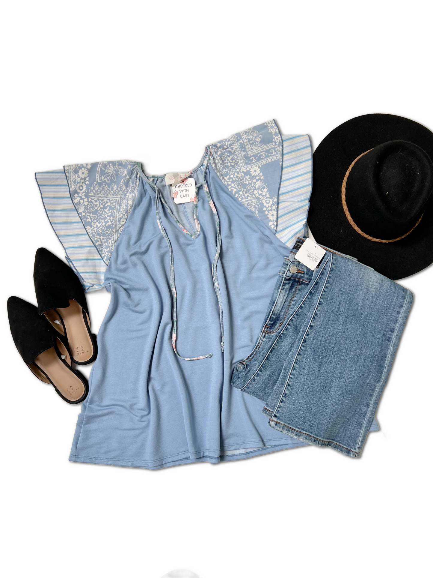 Powder Blue Flutter Sleeve