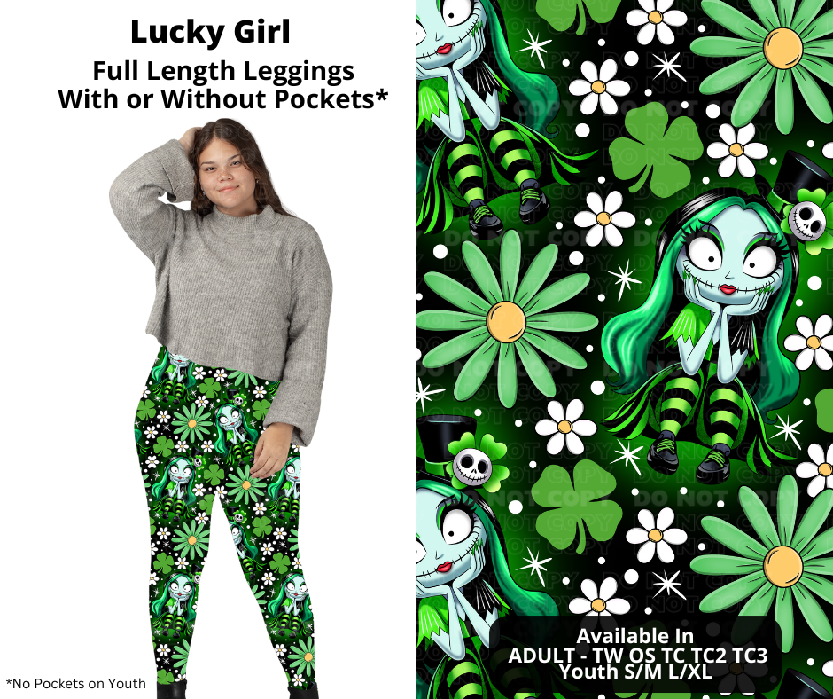 Preorder! Closes 12/11. ETA Feb. Lucky Girl Full Length Leggings w/wo Pockets