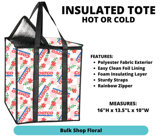 Bulk Shop Floral Insulated Tote