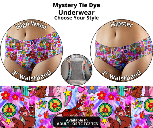 Preorder! Closes 12/12. ETA Feb. Mystery Tie Dye Hipster & High Waist Underwear