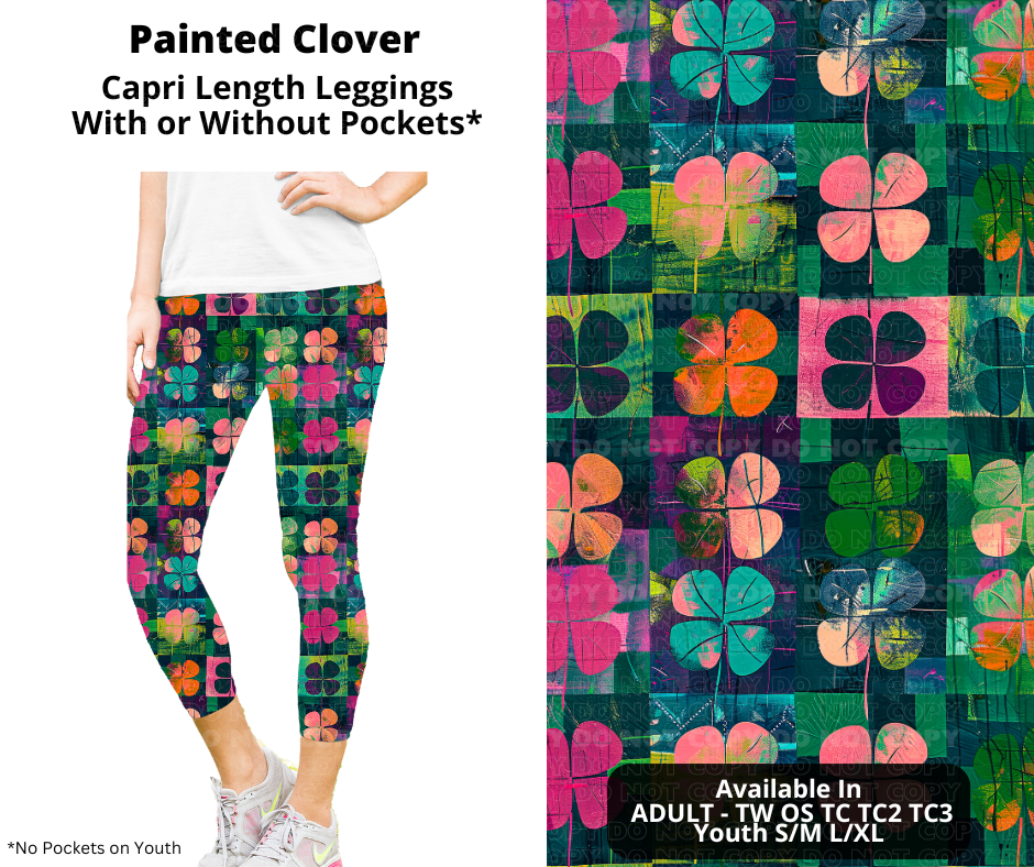 Preorder! Closes 12/11. ETA Feb. Painted Clover Capri Leggings w/wo Pockets