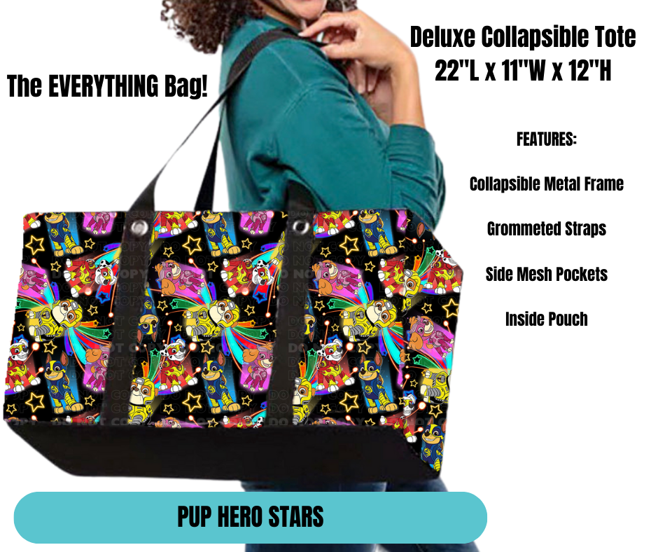 Pup Hero Stars Collapsible Tote