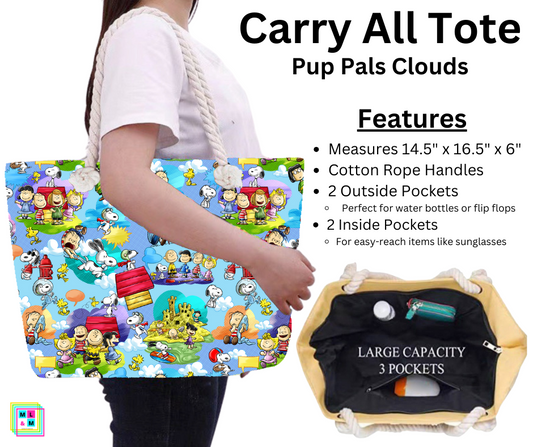 Pup Pals Clouds Carry All Tote w/ Zipper