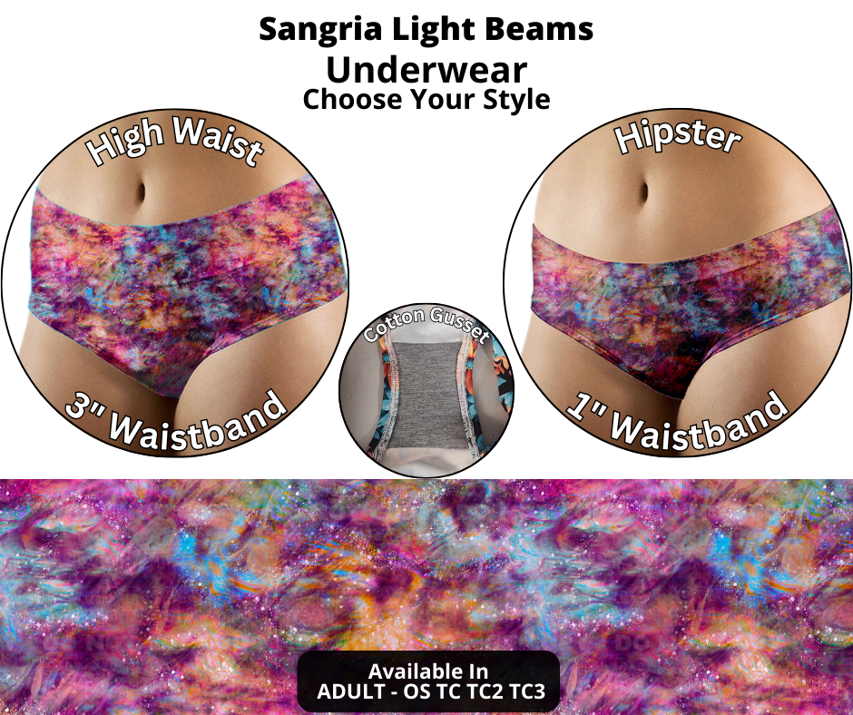 Preorder! Closes 12/12. ETA Feb. Sangria Light Beams Hipster & High Waist Underwear