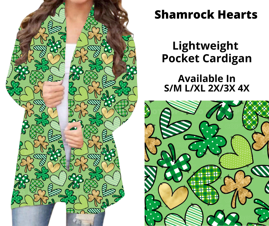 Preorder! Closes 12/9. ETA Feb. Shamrock Hearts Pocket Cardigan