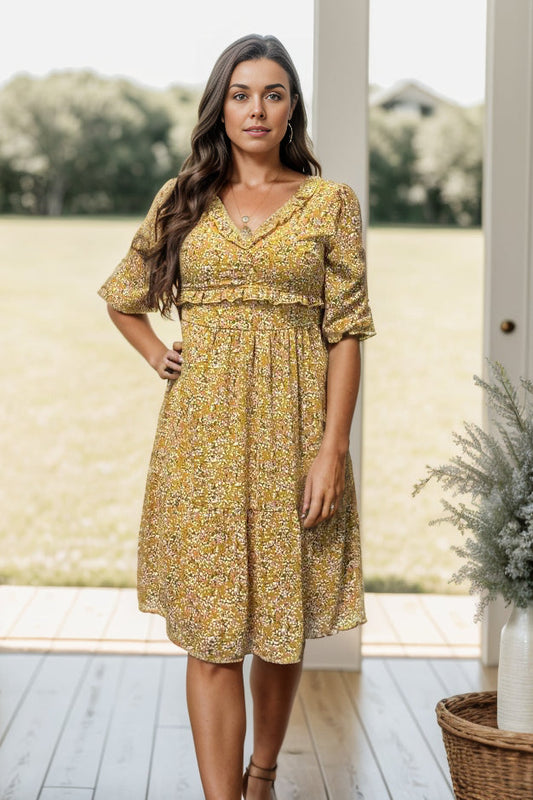 Spring Yellow - Midi Dress