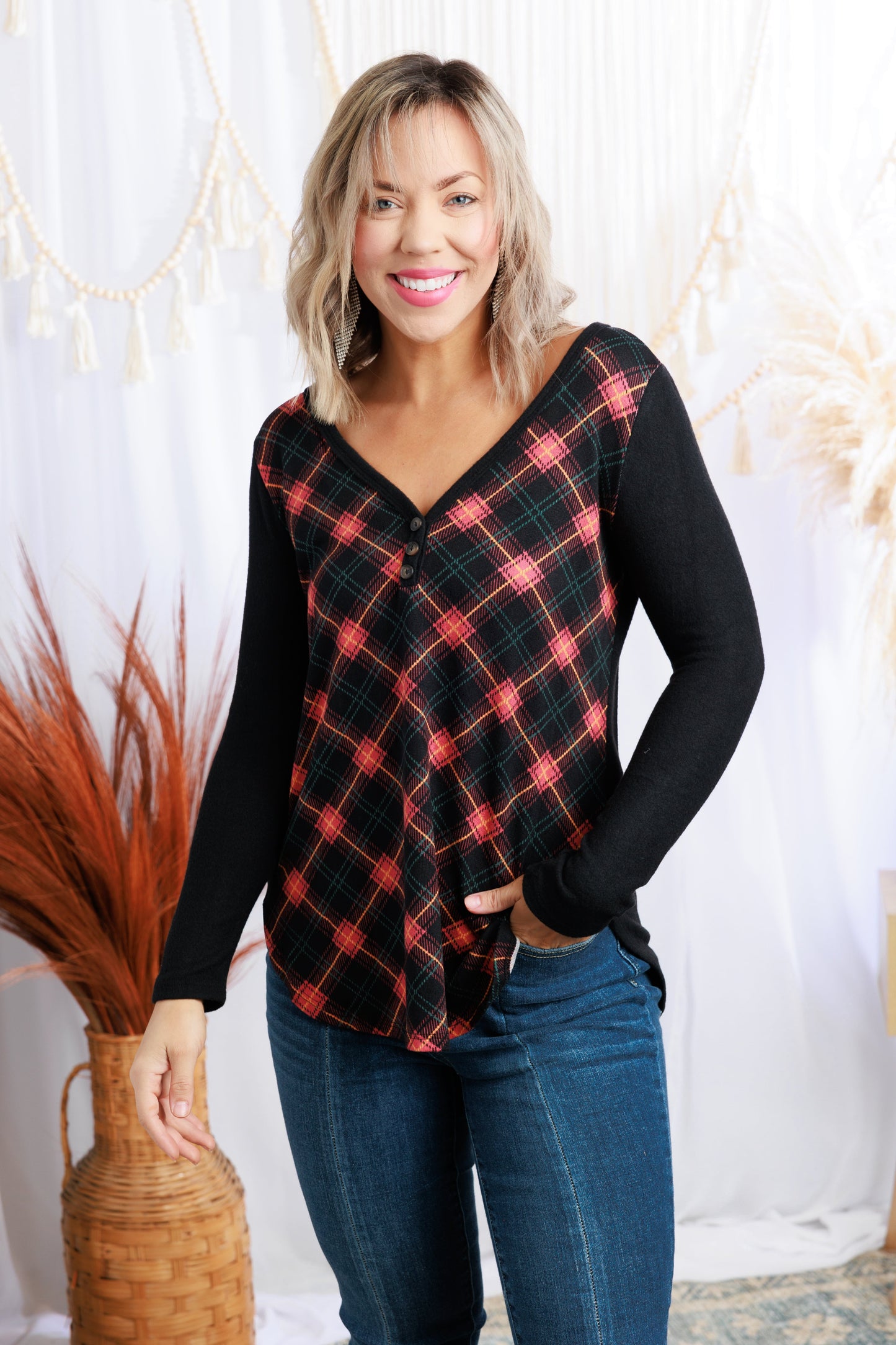 Tinsel Town Plaid Long Sleeve