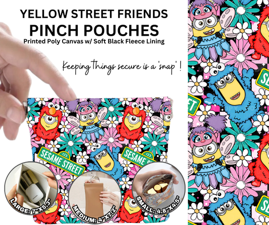 Preorder! Closes 12/5. ETA Feb. Yellow Street Friends Pinch Pouches in 3 Sizes