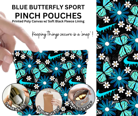 Preorder! Closes 12/5. ETA Feb. Blue Butterfly Sport Pinch Pouches in 3 Sizes