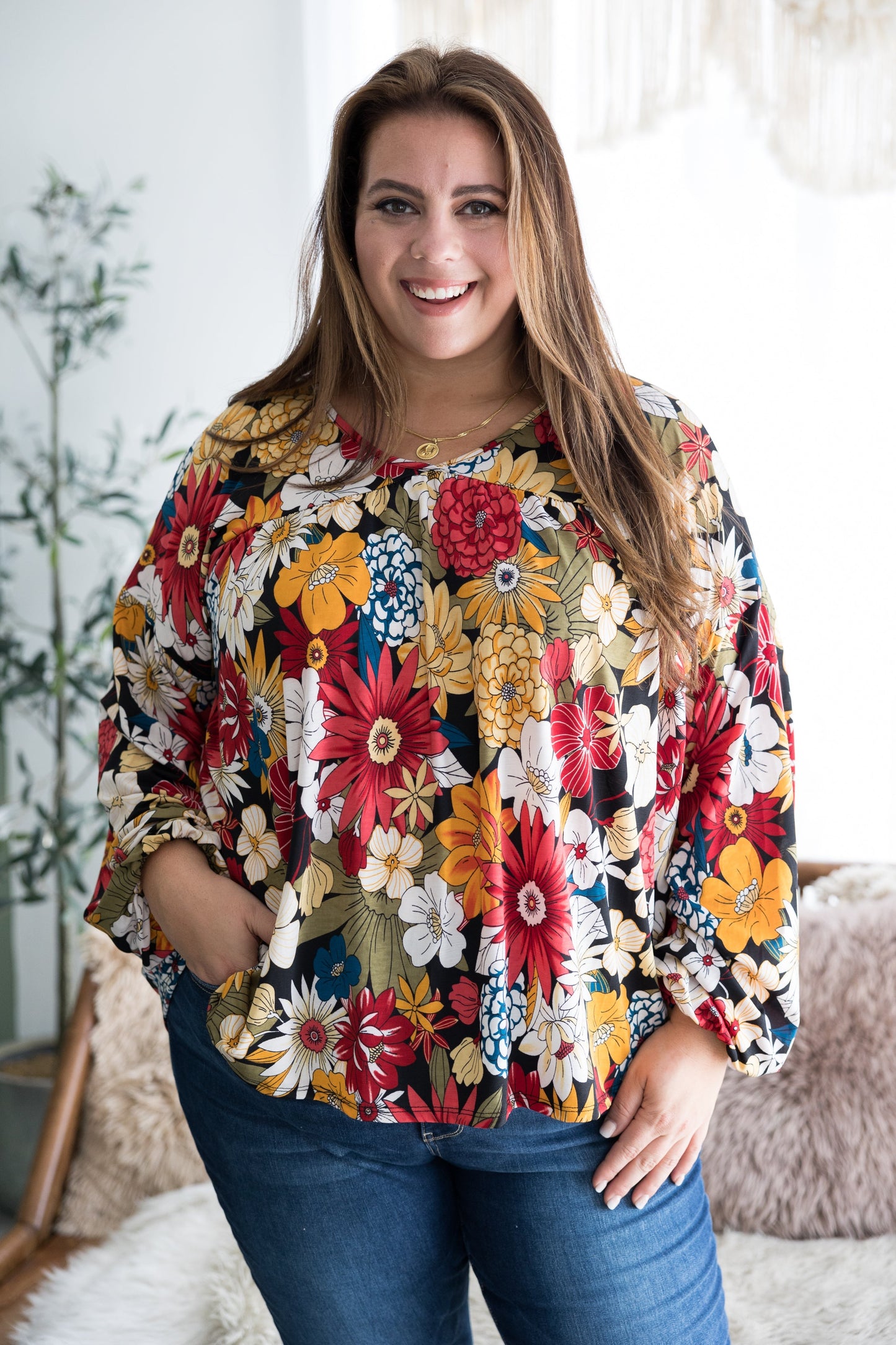 Totally Poppin' Floral Long Sleeve