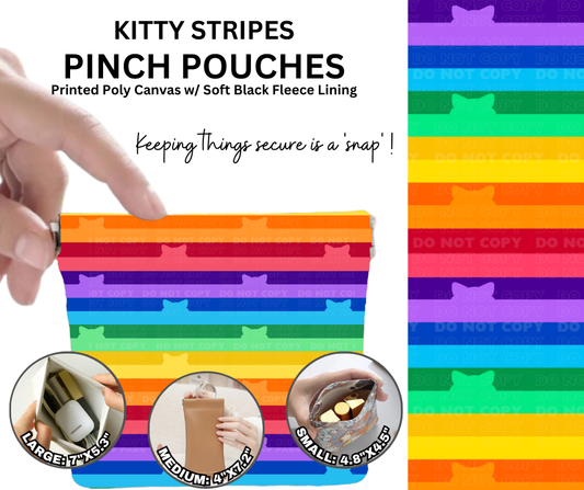 Preorder! Closes 12/5. ETA Feb. Kitty Stripes Pinch Pouches in 3 Sizes