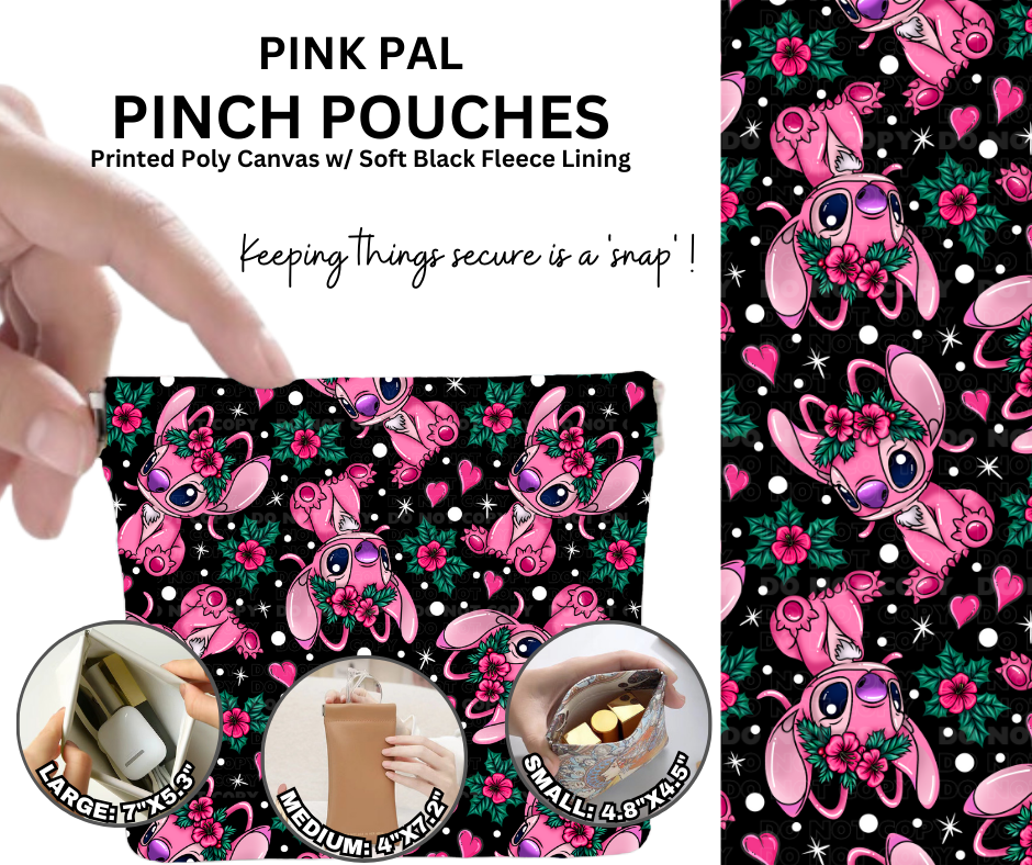 Preorder! Closes 12/5. ETA Feb. Pink Pal Pinch Pouches in 3 Sizes