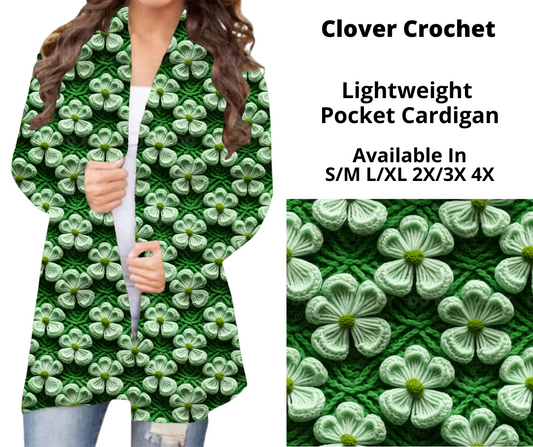 Preorder! Closes 12/9. ETA Feb. Clover Crochet Pocket Cardigan