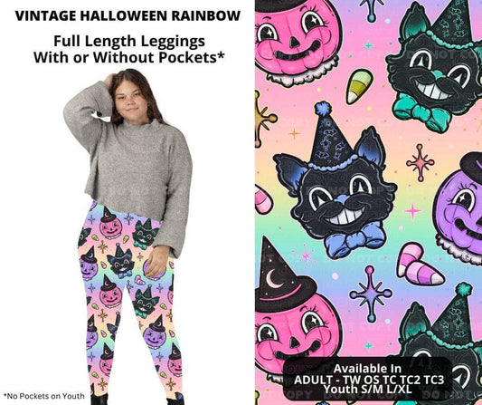 Vintage Halloween Rainbow Full Length Leggings w/ Pockets