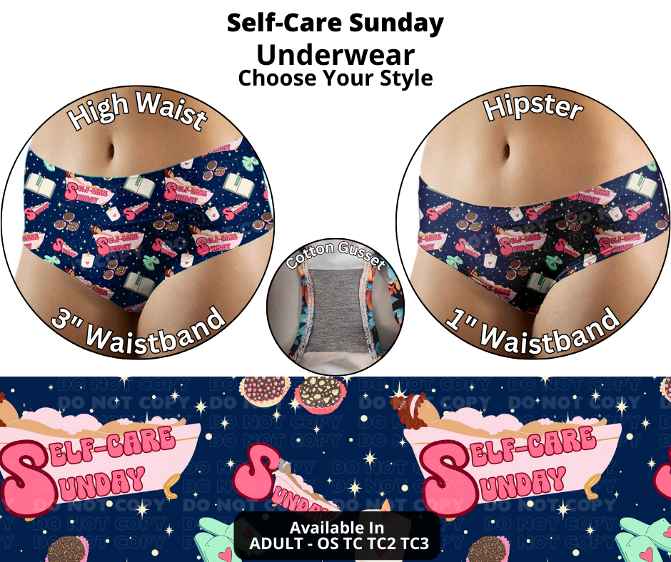 Preorder! Closes 12/12. ETA Feb. Self-care Sunday Hipster & High Waist Underwear