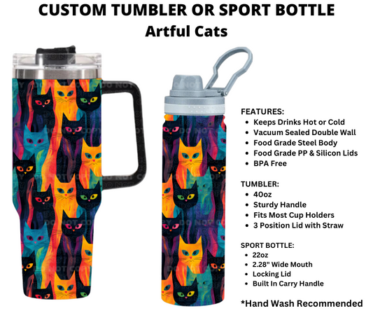 Artful Cats Custom Tumbler