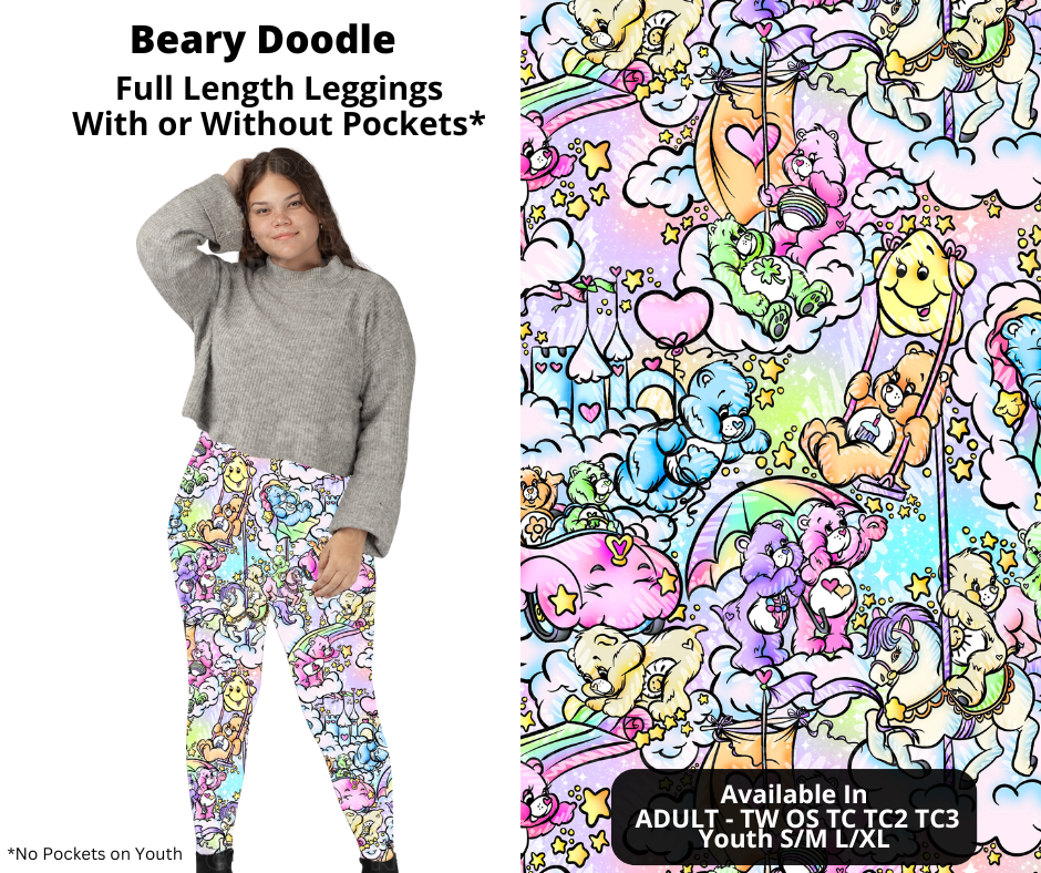 Preorder! Closes 12/2. ETA Feb. Beary Doodle Full Length Leggings w/wo Pockets