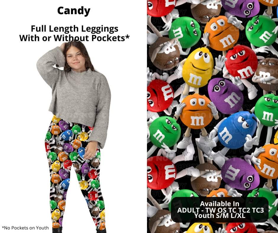 Candy Full Length Leggings w/ Pockets