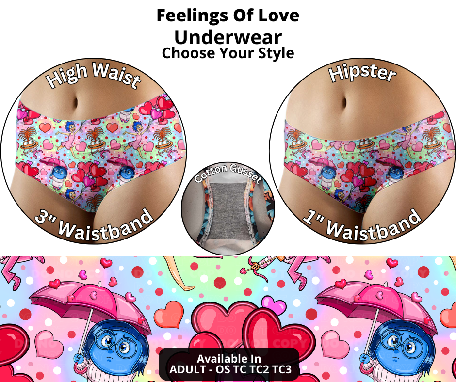 Preorder! Closes 12/12. ETA Feb. Feelings of Love Hipster & High Waist Underwear