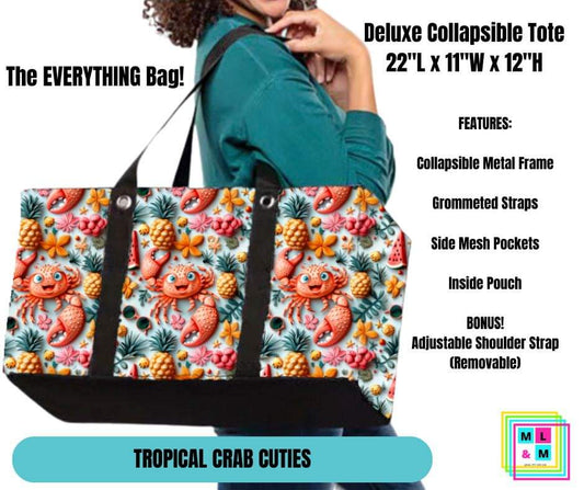 Tropical Crab Cuties Collapsible Tote