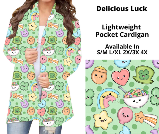 Preorder! Closes 12/9. ETA Feb. Delicious Luck Pocket Cardigan