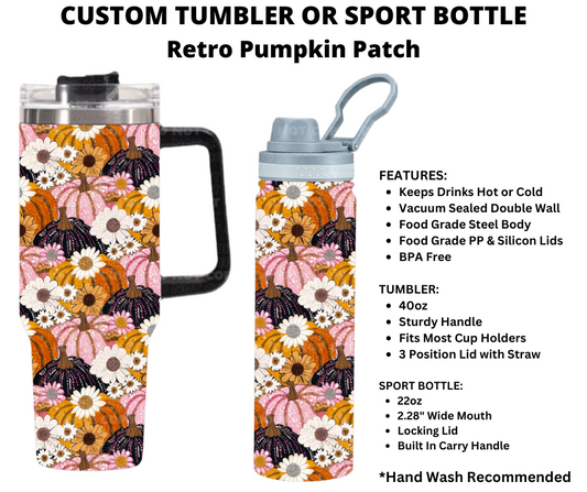 Retro Pumpkin Patch Custom Tumbler