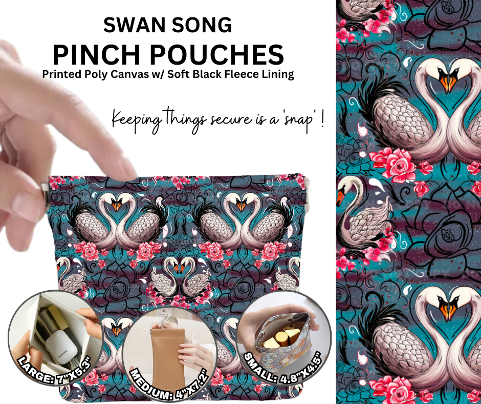 Preorder! Closes 12/5. ETA Feb. Swan Song Pinch Pouches in 3 Sizes